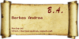 Berkes Andrea névjegykártya